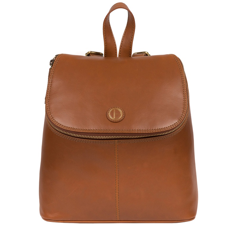 'Marbury' Vintage Dark Tan Leather Backpack