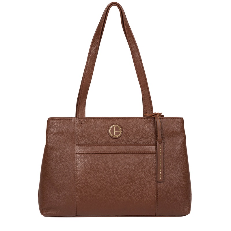 'Mist' Dark Tan Leather Handbag