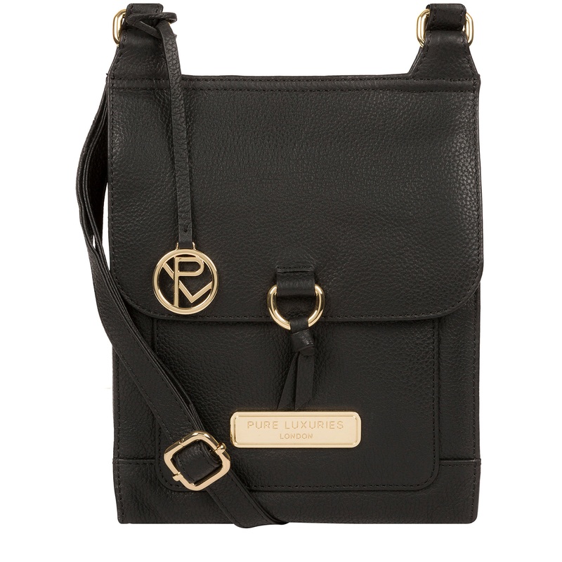 'Naomi' Black Leather Cross Body Bag