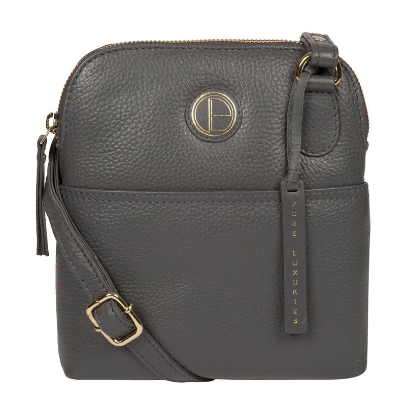 'Orsola' Grey Leather Cross Body Bag