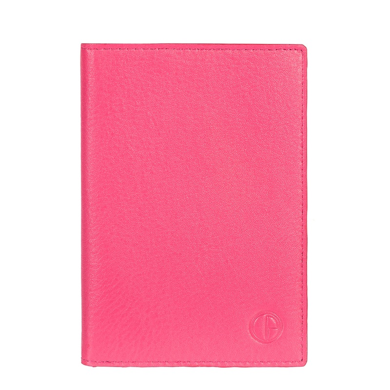 'Pilot' Pink Cowhide Leather RFID Passport Wallet
