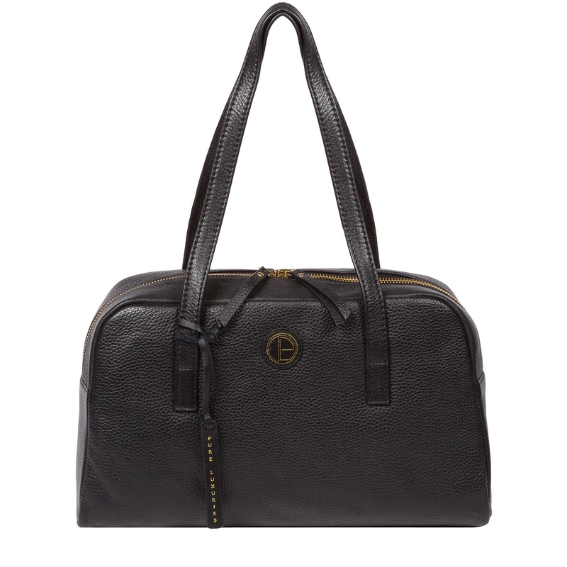 'Pitunia' Black Leather Handbag