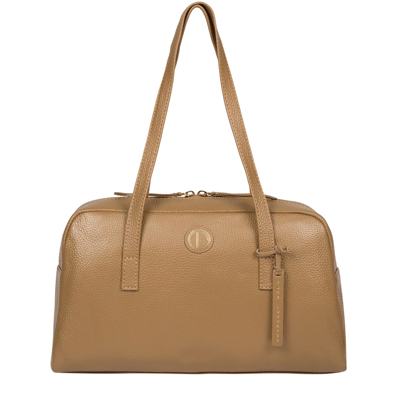 'Pitunia' Metallic Champagne Leather Handbag