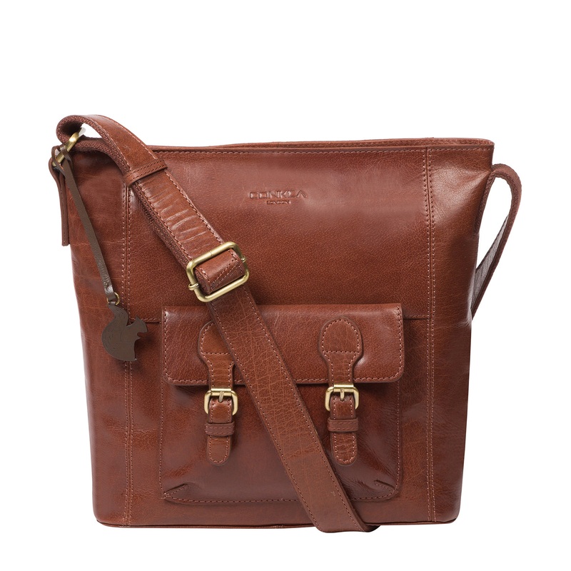 'Robyn' Conker Brown Leather Shoulder Bag