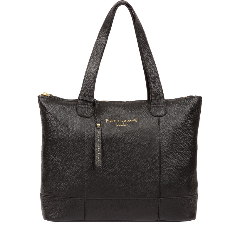 'Sachi' Black Leather Tote Bag