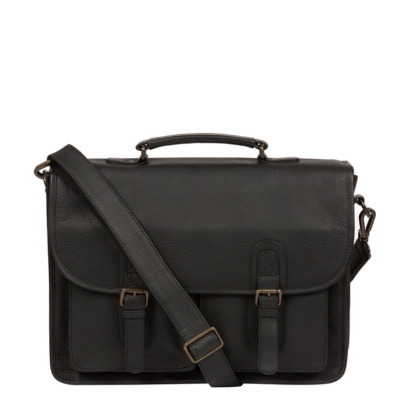 'Scott' Black Leather Workbag