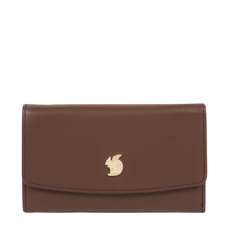 'Sherry' Ombr Chestnut Leather Tri-Fold Purse