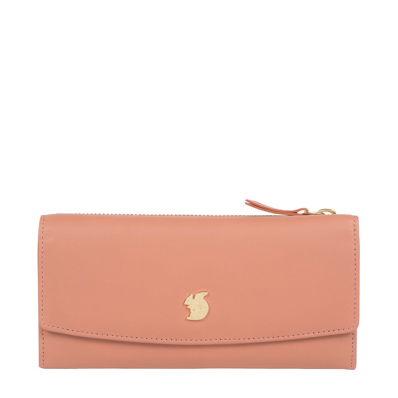 'Sugar' Misty Rose Leather Tri-Fold Purse