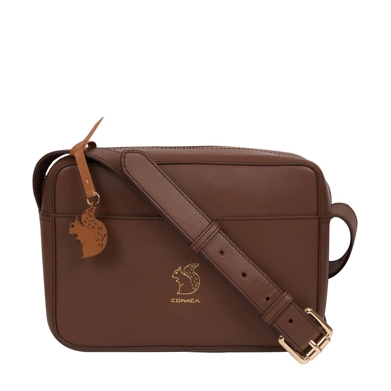 'Tatum' Ombr Chestnut Vegetable-Tanned Leather Cross Body Bag