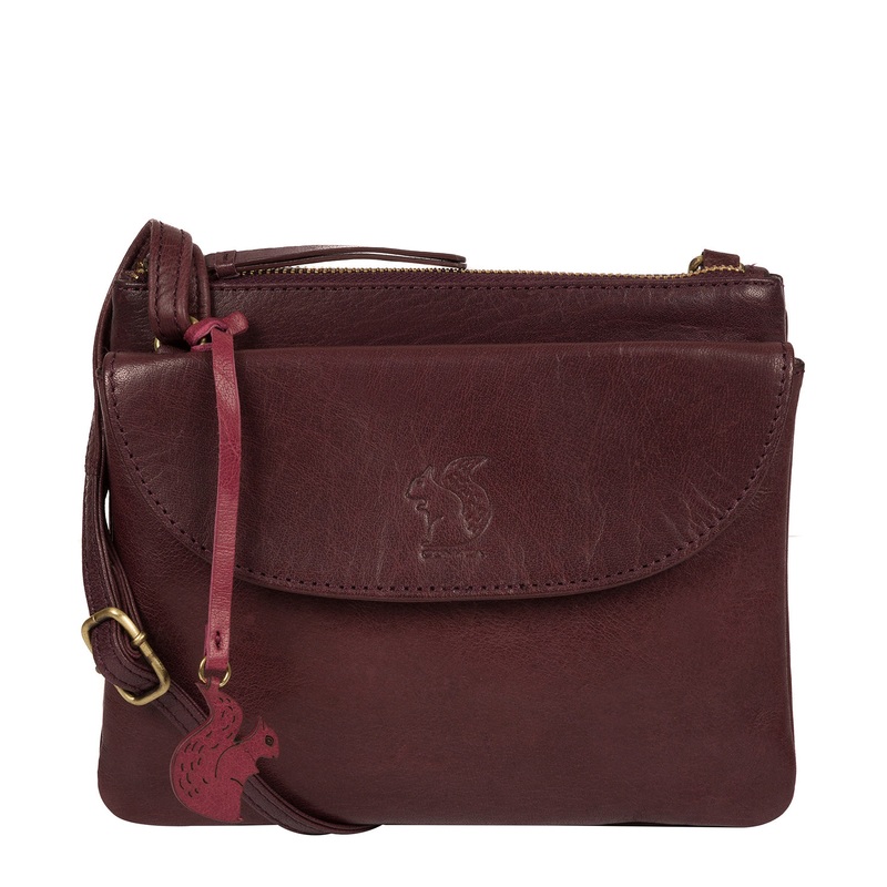 'Tillie' Plum Leather Cross Body Bag