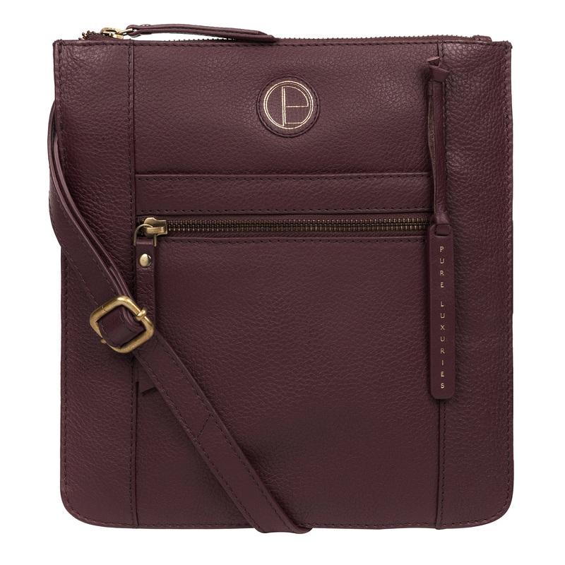 'Topaz' Plum Leather Cross Body Bag