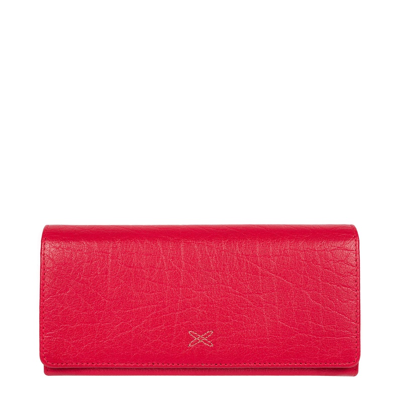 'Vivian' Cherry Leather Bi-Fold Purse