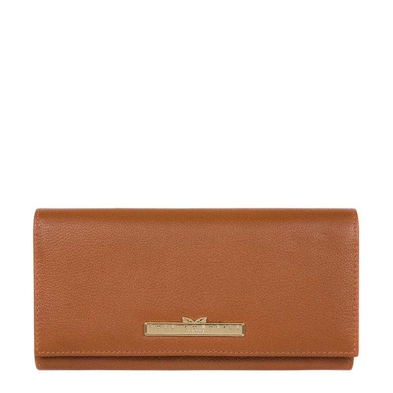 'Wren' Tan Leather Tri-Fold Purse