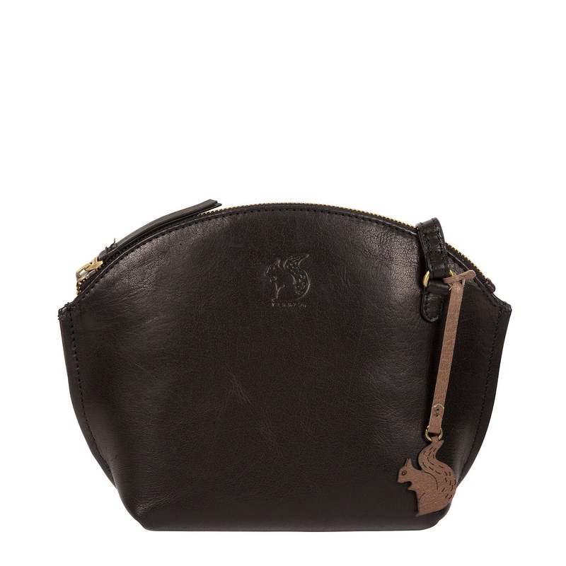 'Wym' Black Leather Cross Body Bag