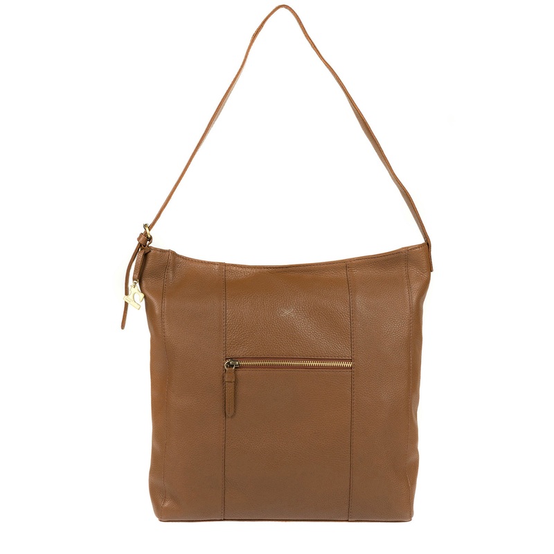 'Yashi' Dark Tan Leather Bag