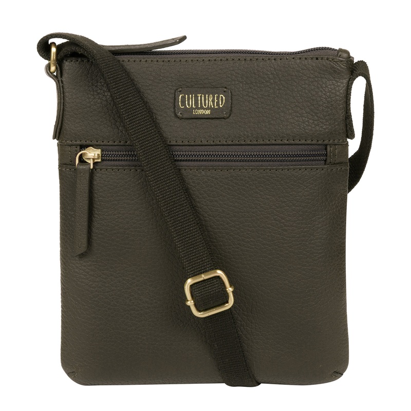 'Zaz' Olive Leather Small Cross Body Bag
