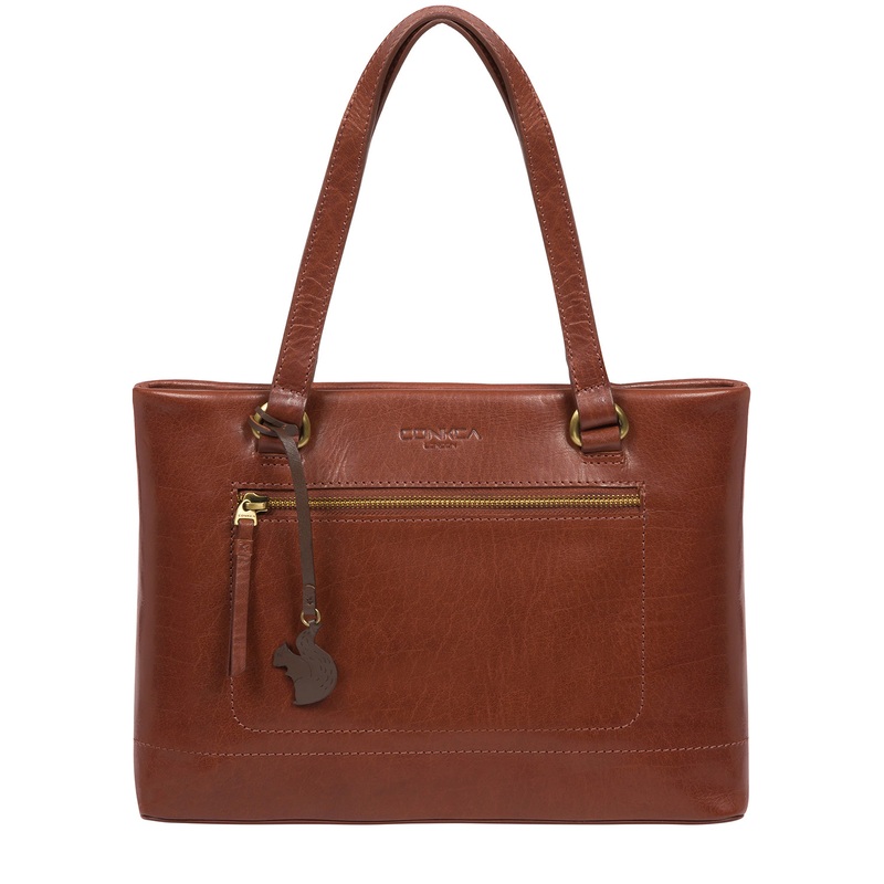 'Alice' Conker Brown Leather Handbag