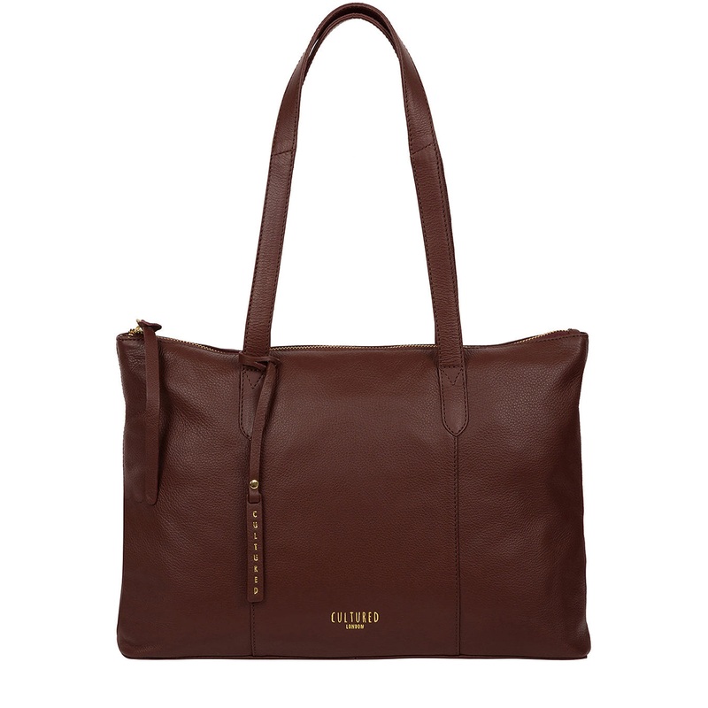 'Barbican' Rich Chestnut Leather Tote Bag