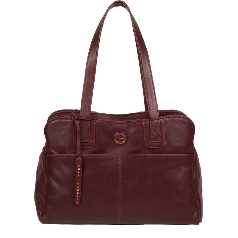 'Beacon' Burgundy Leather Handbag