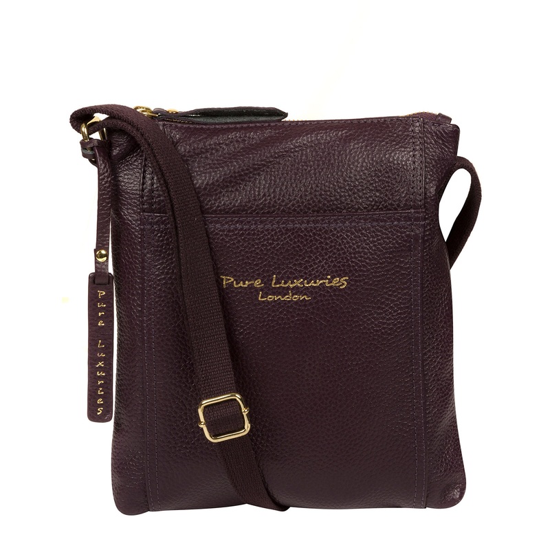 'Belinda' Plum Leather Cross Body Bag