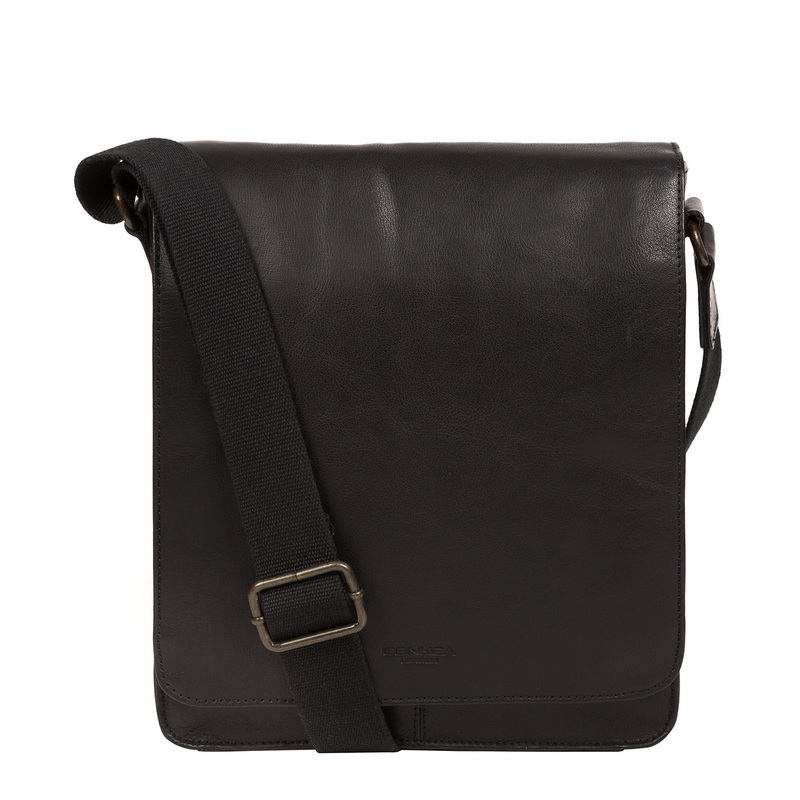 'Bowen' Black Leather Cross Body Bag