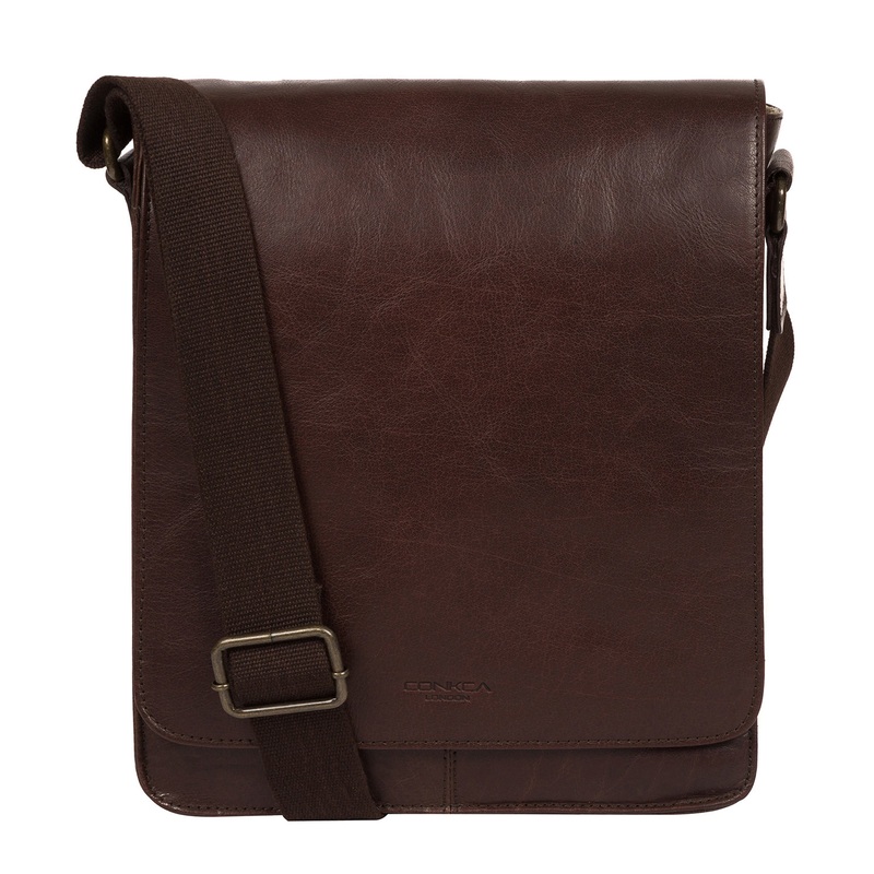 'Bowen' Dark Brown Leather Cross Body Bag