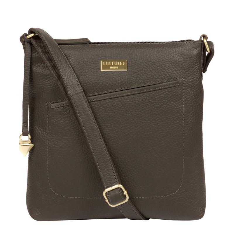 'Bronwyn' Olive Leather Cross Body Bag