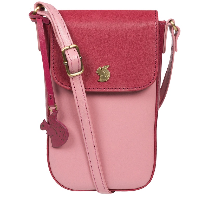'Buzz' Blush & Orchid Leather Cross Body Phone Bag