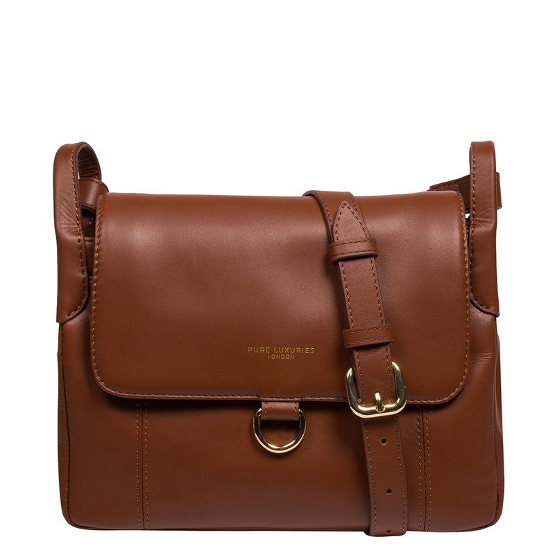 'Cassie' Caramel Leather Cross Body Bag