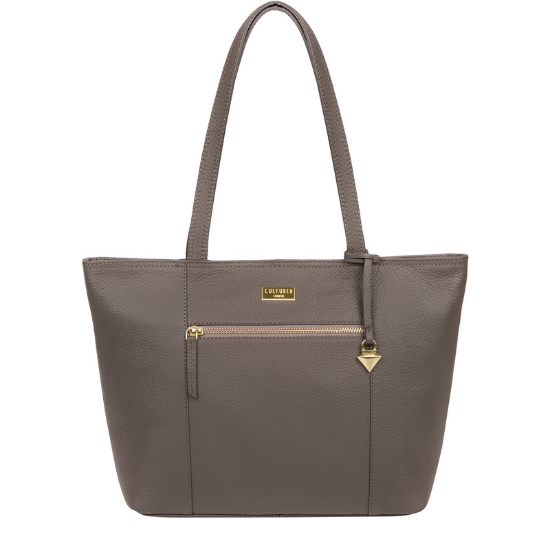 'Dawn' Grey Leather Tote Bag