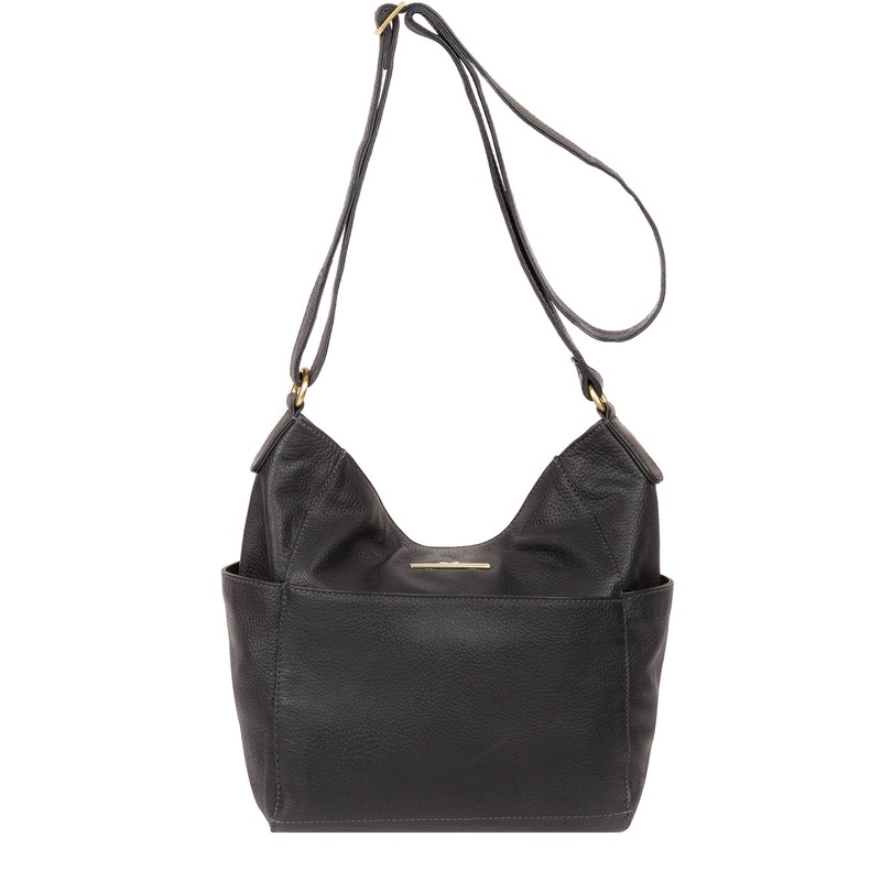 'Dorothea' Midnight Blue Leather Shoulder Bag
