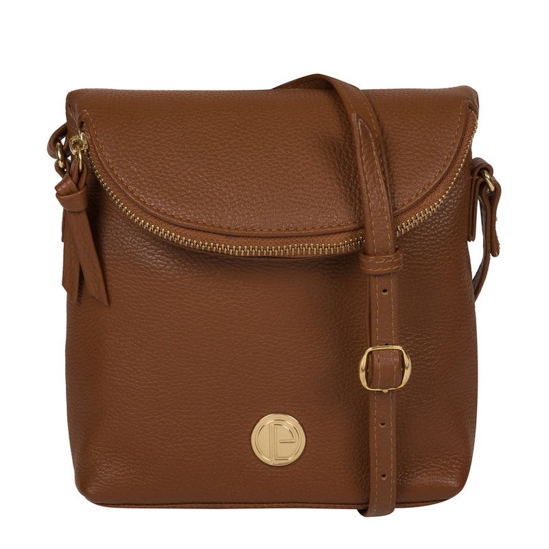 'Elfin' Tan Leather Cross Body Bag