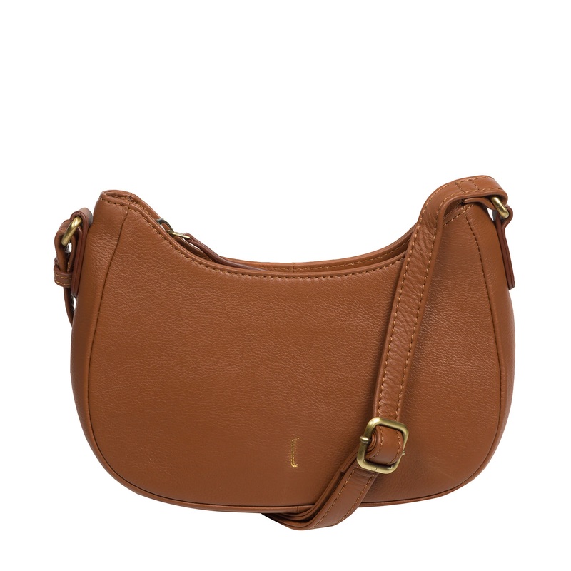 'Emelia' Tan Leather Cross Body Bag