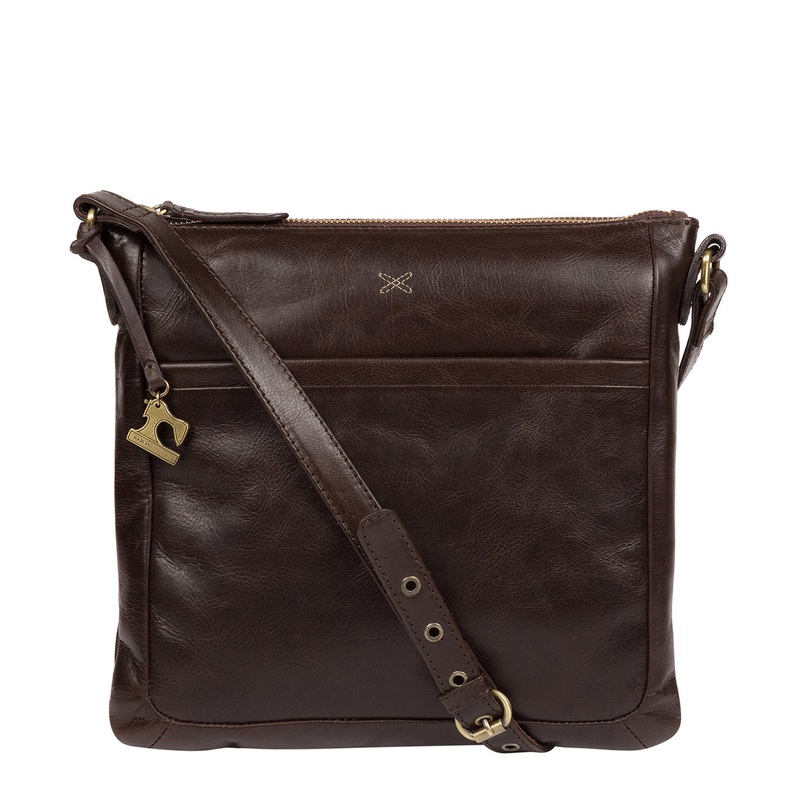 'Essie' Dark Chocolate Leather Cross Body Bag