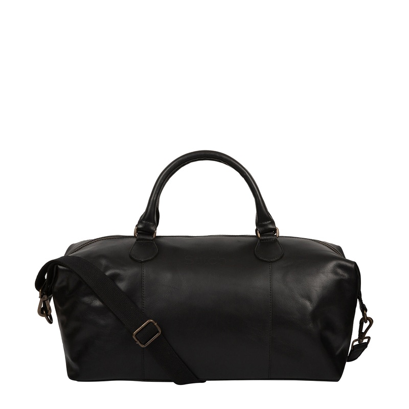 'Excursion' Black Leather Holdall