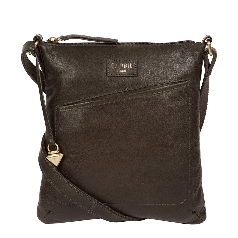 'Gainford' Olive Leather Cross Body Bag