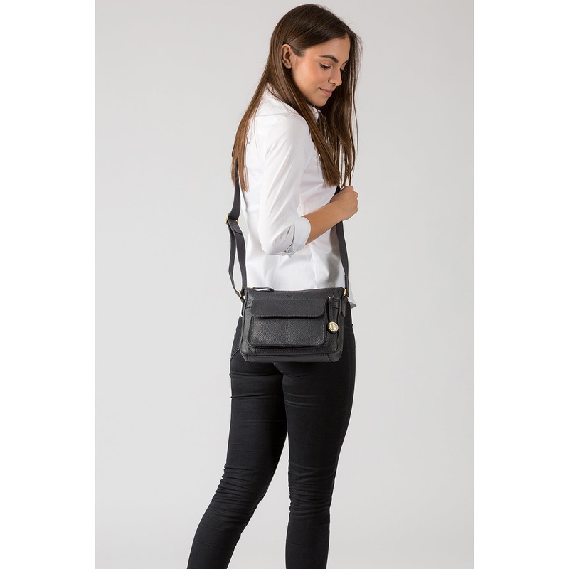 'Guildford' Navy Leather Cross Body Bag