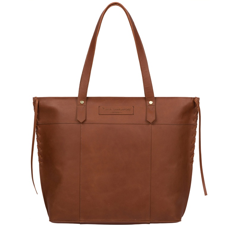 'Hampstead' Cognac Leather Tote Bag