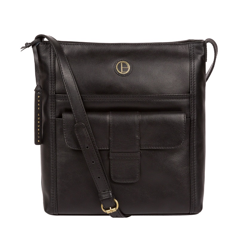 'Hanwell' Vintage Black Leather Shoulder Bag