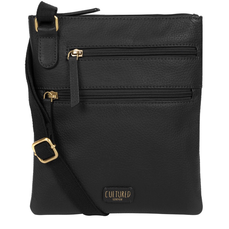 'Heloise' Black Leather Small Cross Body Bag