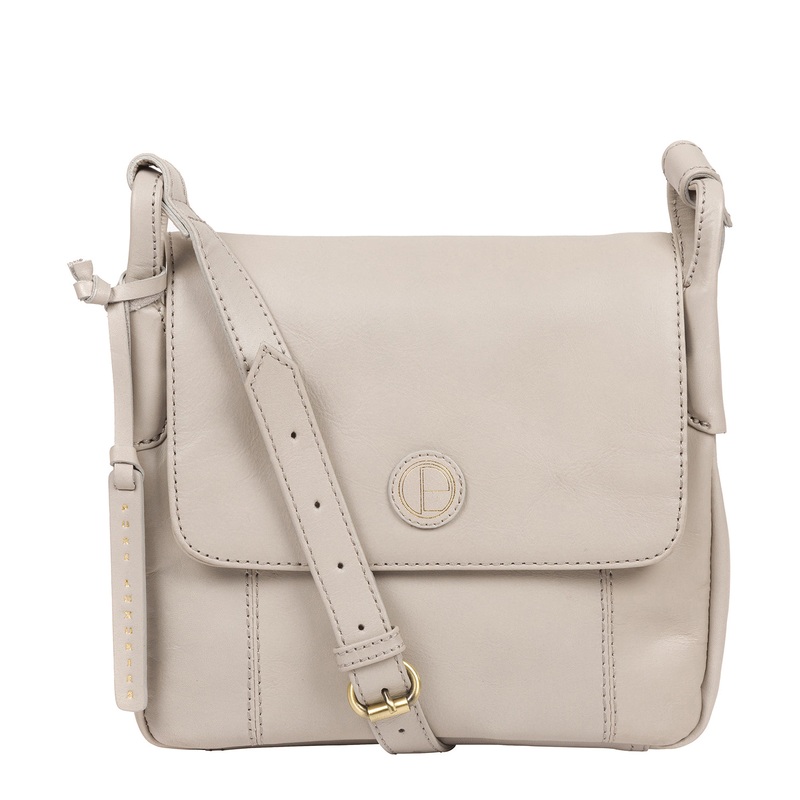 'Houghton' Dove Grey Leather Cross Body Bag
