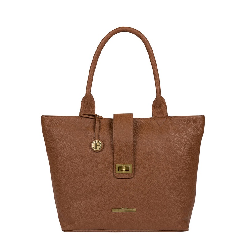 'Ida' Tan Leather Tote Bag