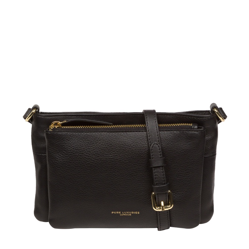 'Jess' Black Nappa Leather Cross Body Bag