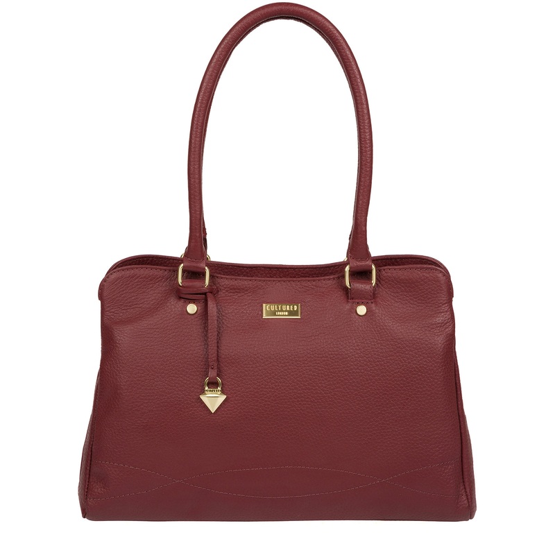 'Kiona' Ruby Red Leather Handbag