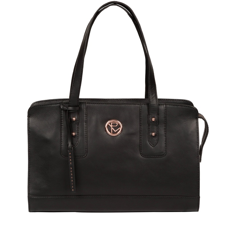'Klee' Black Leather Handbag