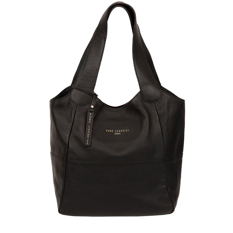 'Langdon' Black Leather Tote Bag