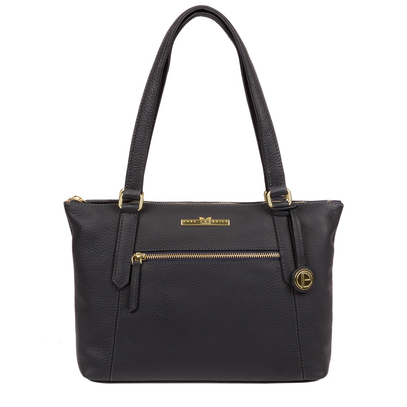'Laurel' Navy Leather Handbag