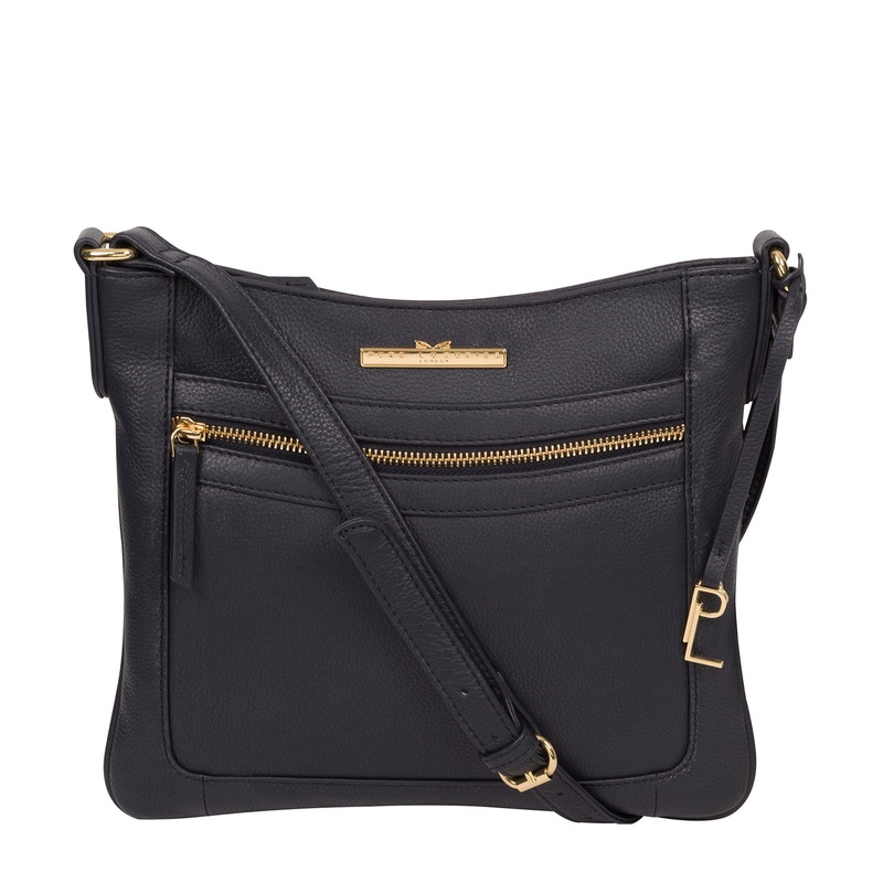 'Lewes' Navy Leather Cross Body Bag