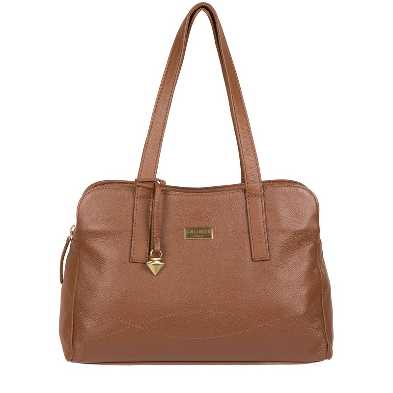 'Liana' Tan Leather Handbag
