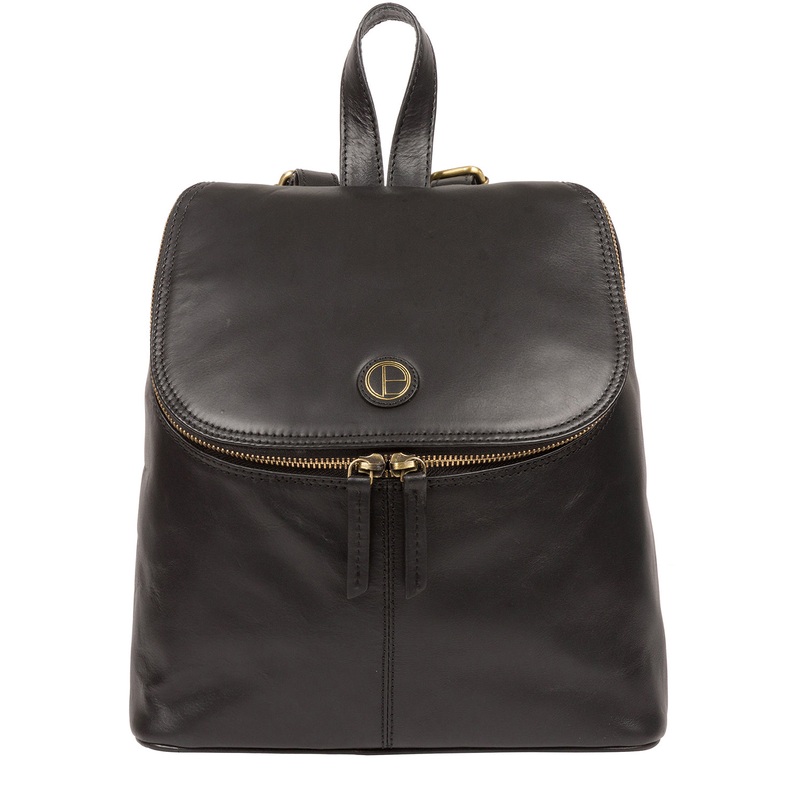 'Marbury' Vintage Black Leather Backpack